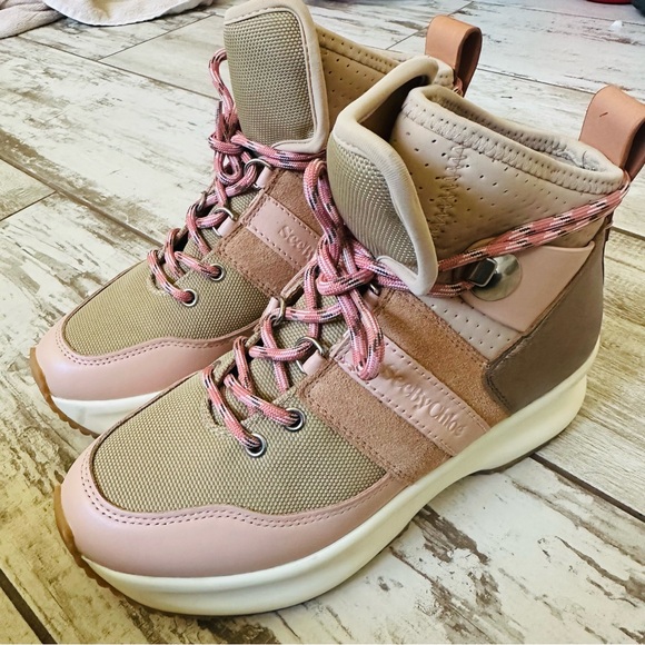 anthropologie See By Chloé Casey pink High Top Platform Hiker Sneakers sz 37 - Picture 3 of 13
